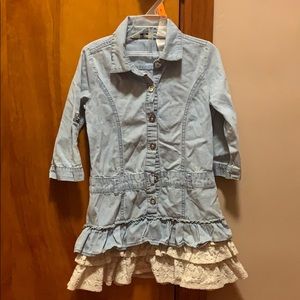 Guess 5t kids denim and lace dress